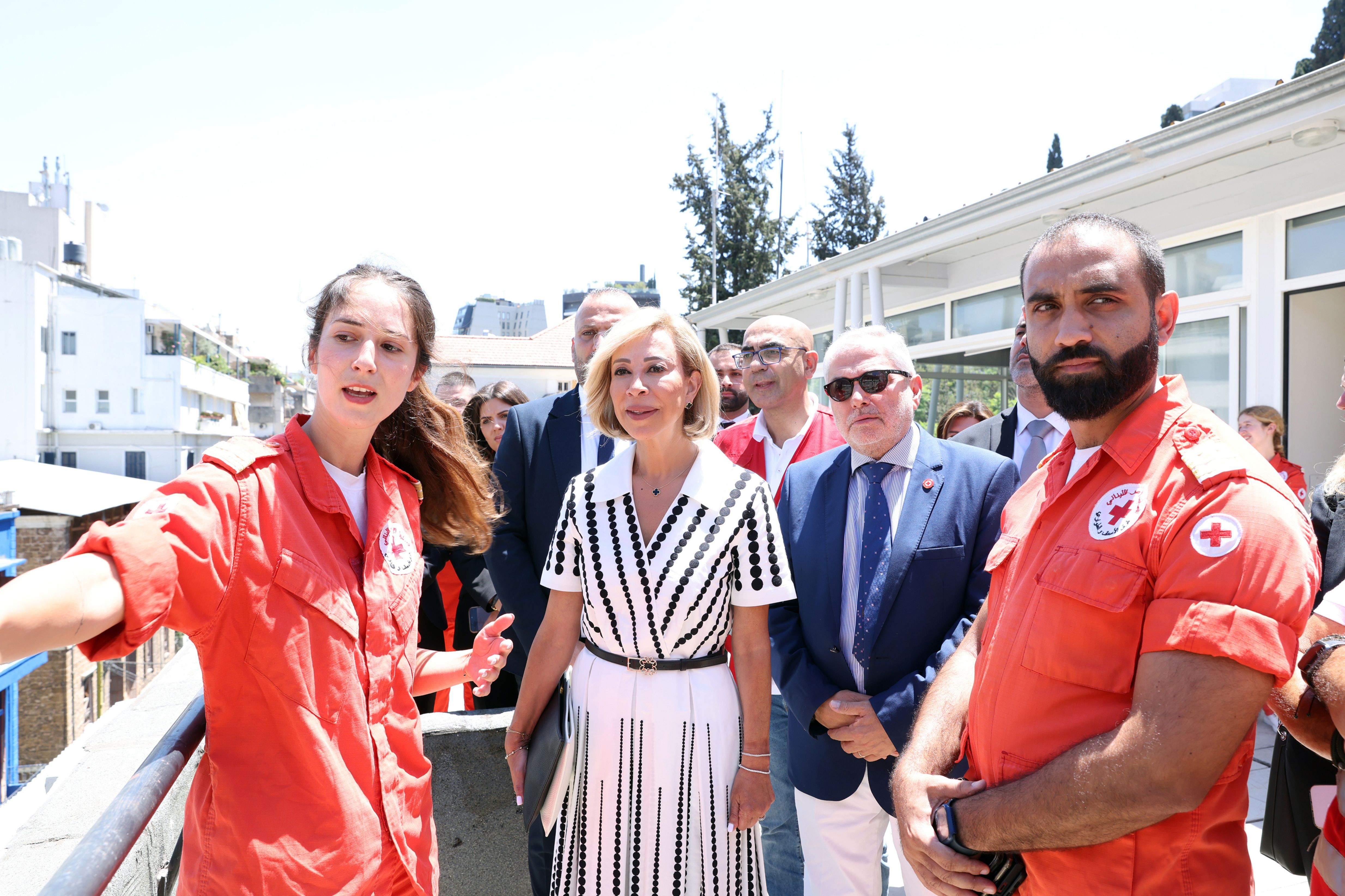زيارة مركز الصليب الأحمر اللبناني في الجميزة في الذكرى الخامسة لانفجار مرفأ بيروت
